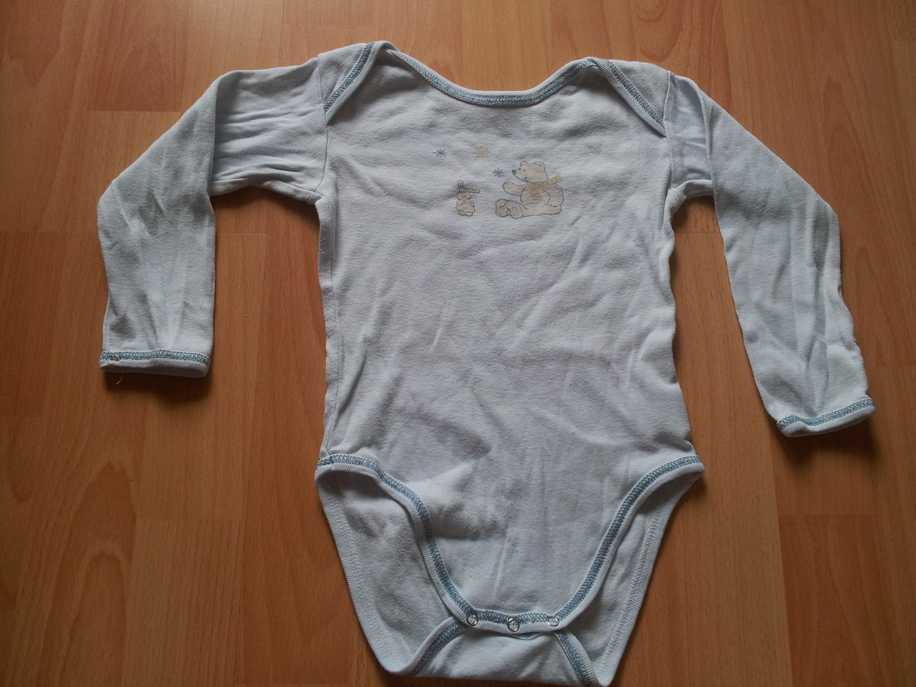 Body hellblau Hase Eisbär Sterne TCM Gr. 86/92 
