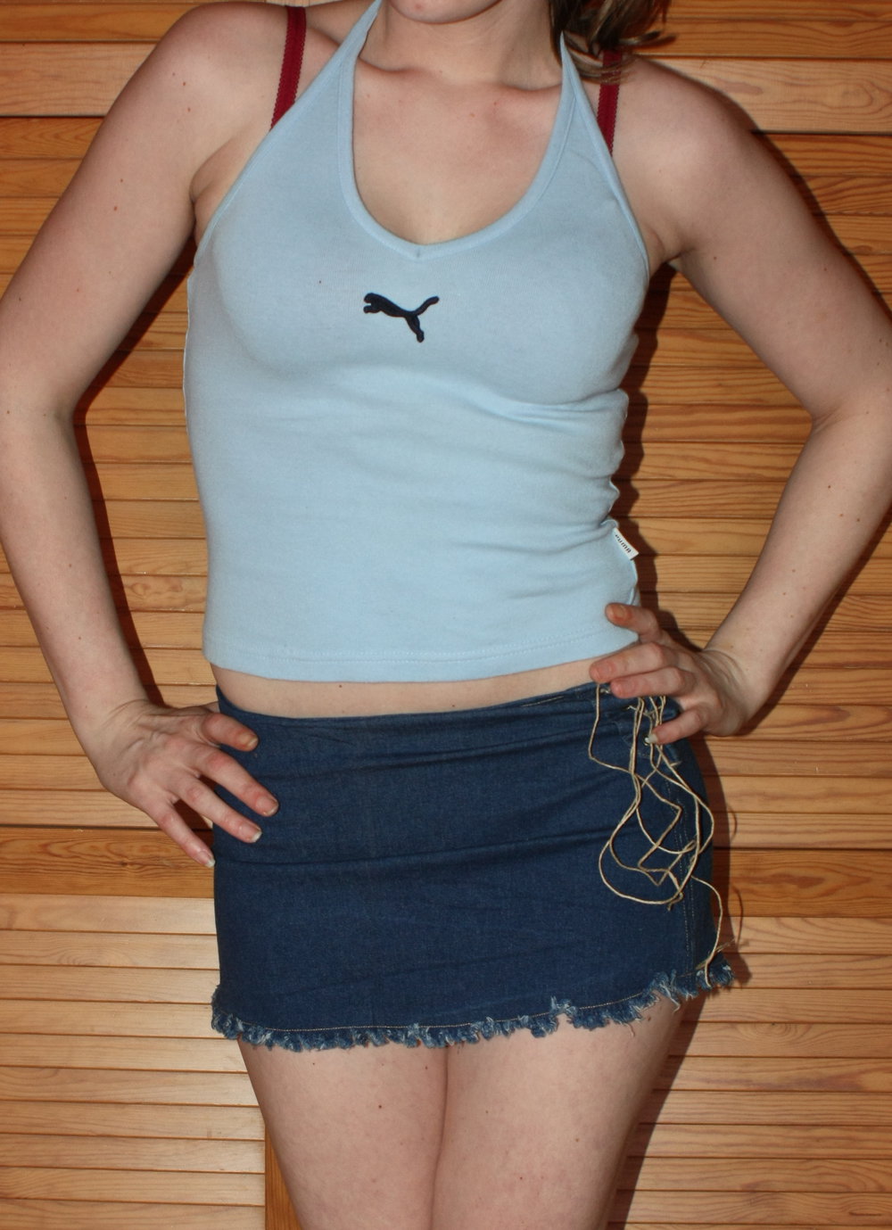 Süßer Jeans Strand Rock, m. Fransen, super zum Bikini, Gr. 34/36