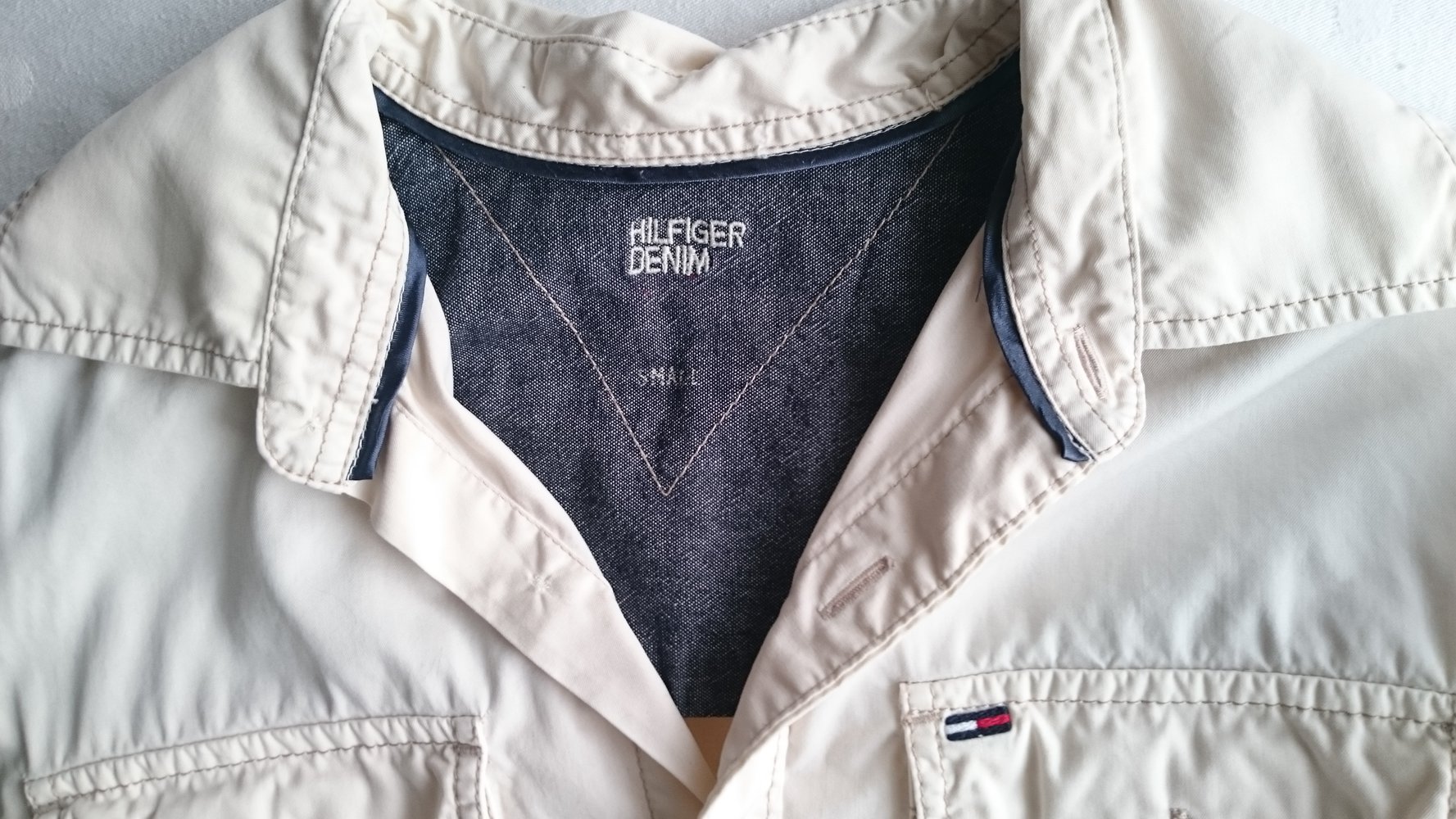 creme farbenes Baumwollhemd von Hilfiger Denim