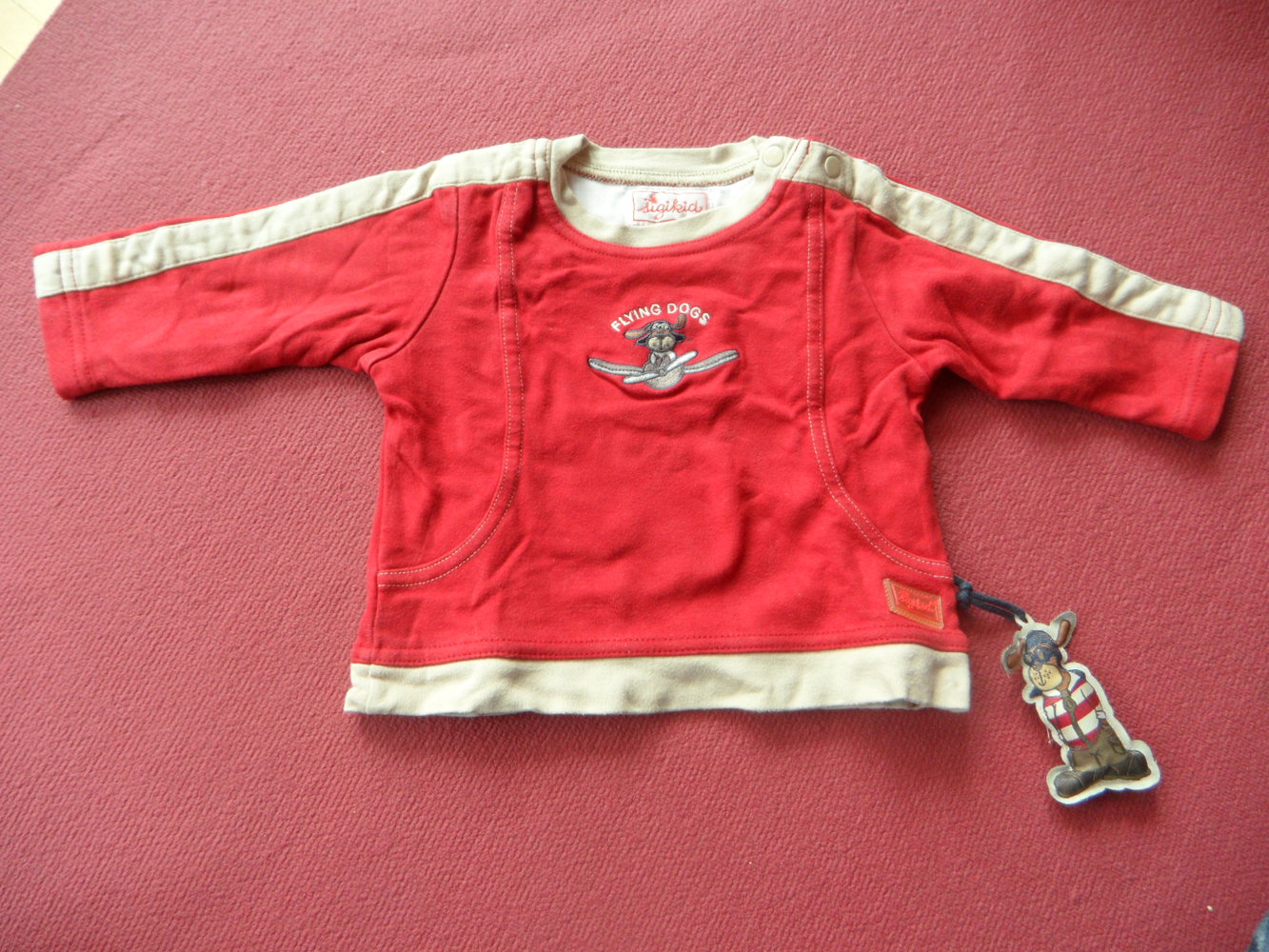 Sigikid warmes Sweatshirt Pulli doppellagig Hund im Flugzeug