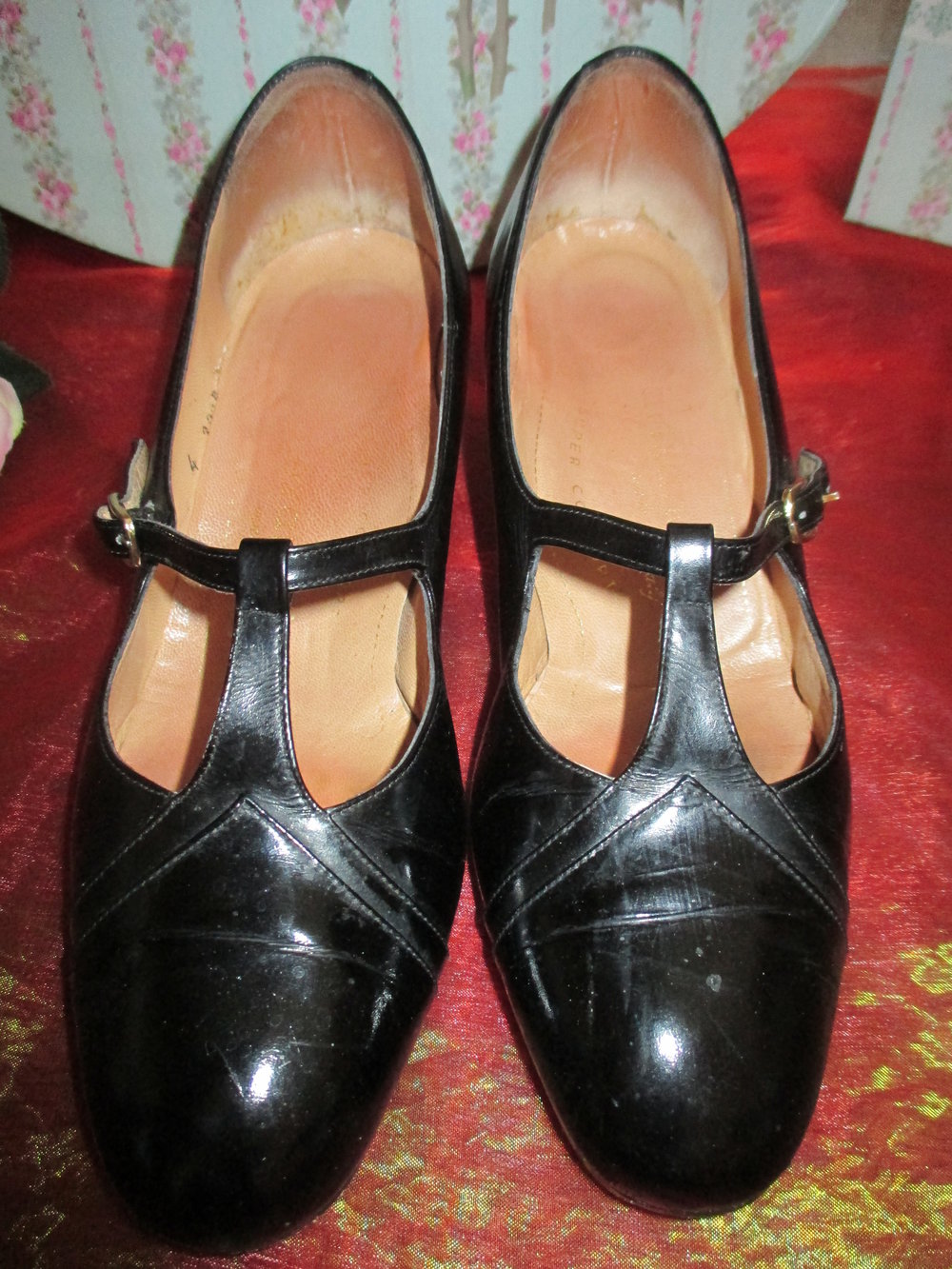   Original Granny VINTAGE * Lack- Leder * High- Heels * Mary Jane * Spangen PUMPS * SCHUHE 