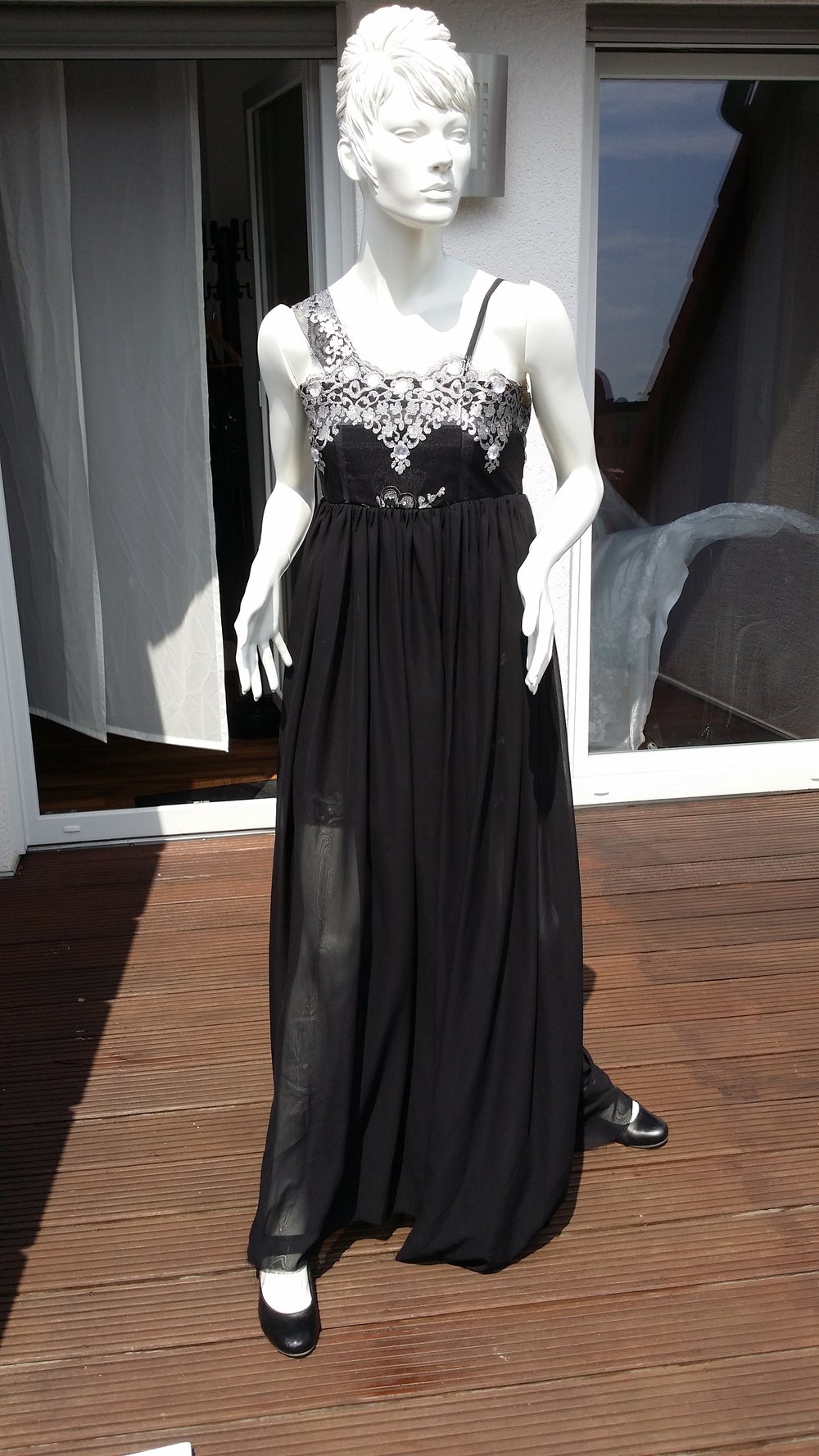 Schwarz silbernes  Abendkleid