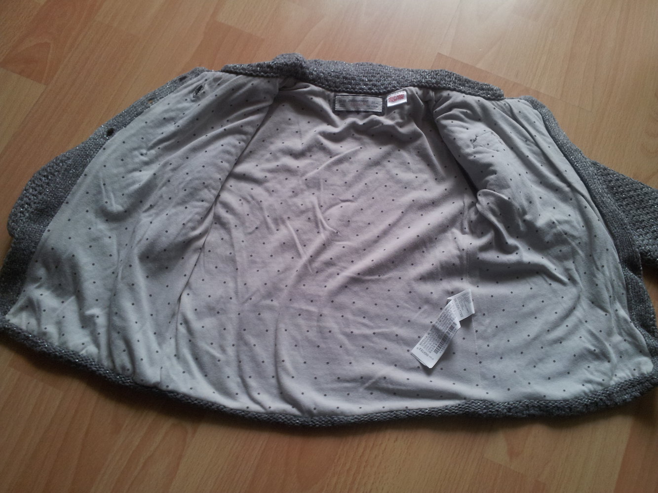 Strickjacke Strick Mantel kurz Zara Gr. 94 grau silber