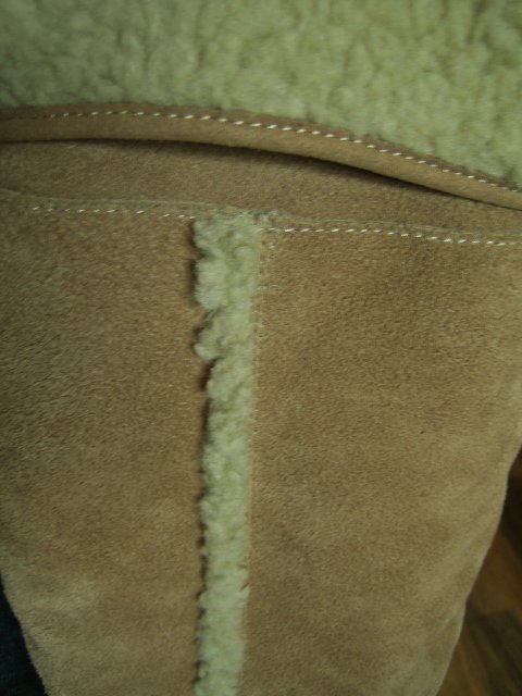 Wildleder Stiefel mit Fell Keilabsatz