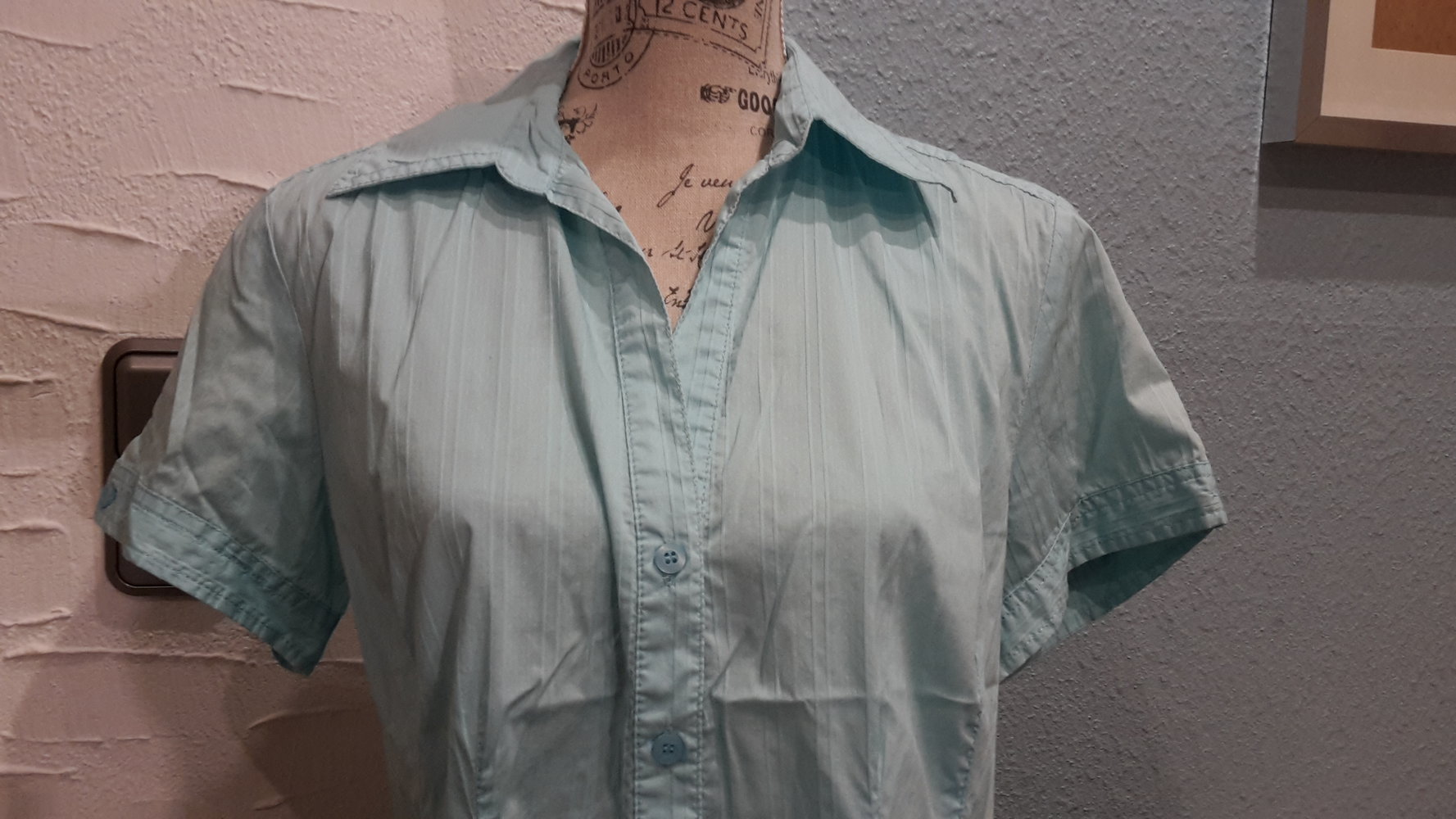 S.Oliver Bluse gr.42 kurzärmlig blau türkise Business