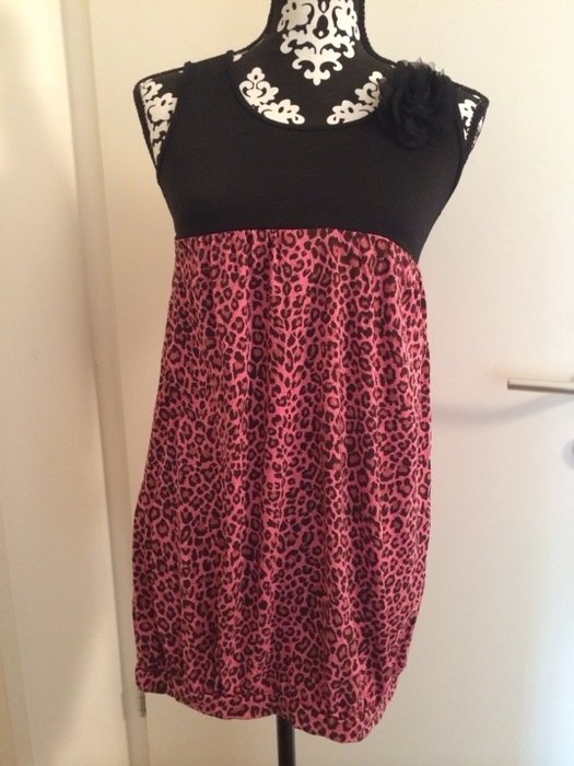 Ballonkleid Sommerkleid Leopard pink rosa
