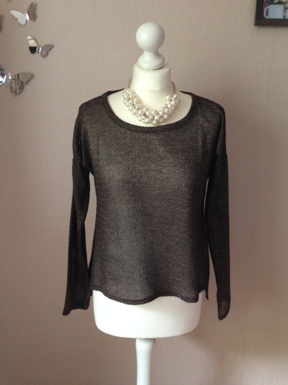 Metallic gold bronce Shirt Pullover