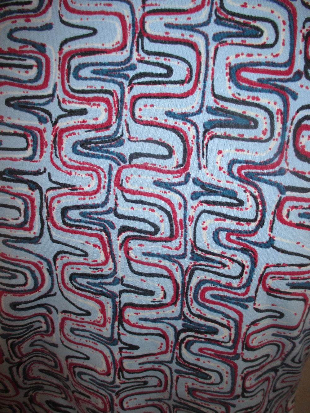 NEU Retro Grafik Bodycon Strech- Hemd Bluse 