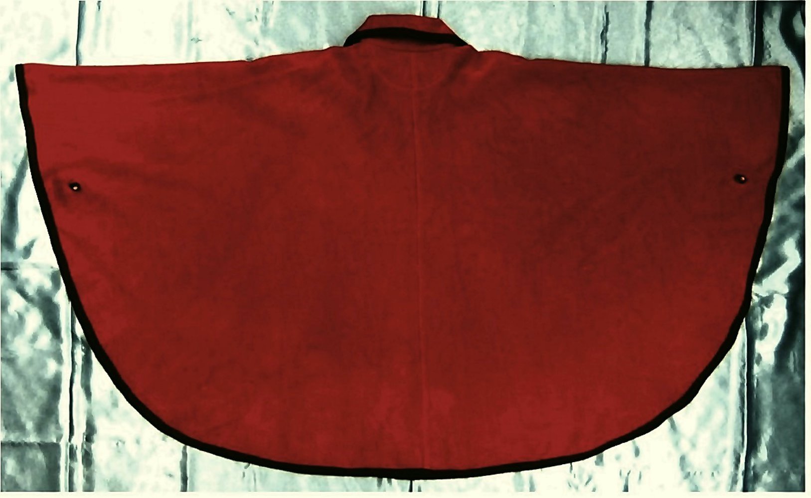 Poncho von Conte of Florence - Dunkelbräunlichrot mit Khaki-Saum - Größe 44