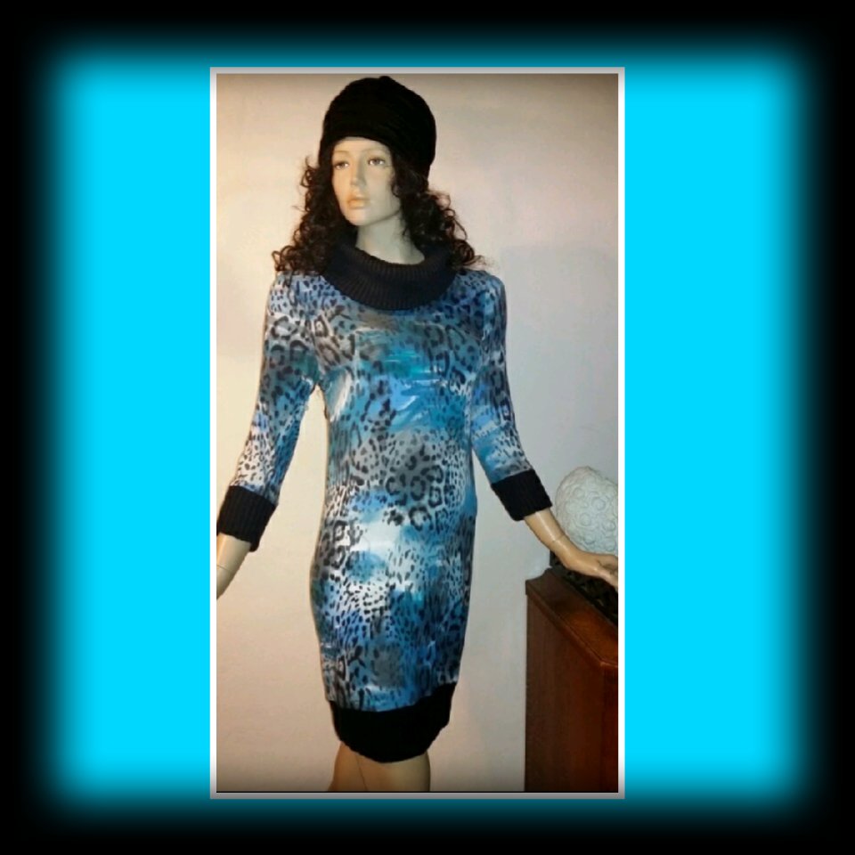 Long-Shirt - Kleid mit großem Rollkragen