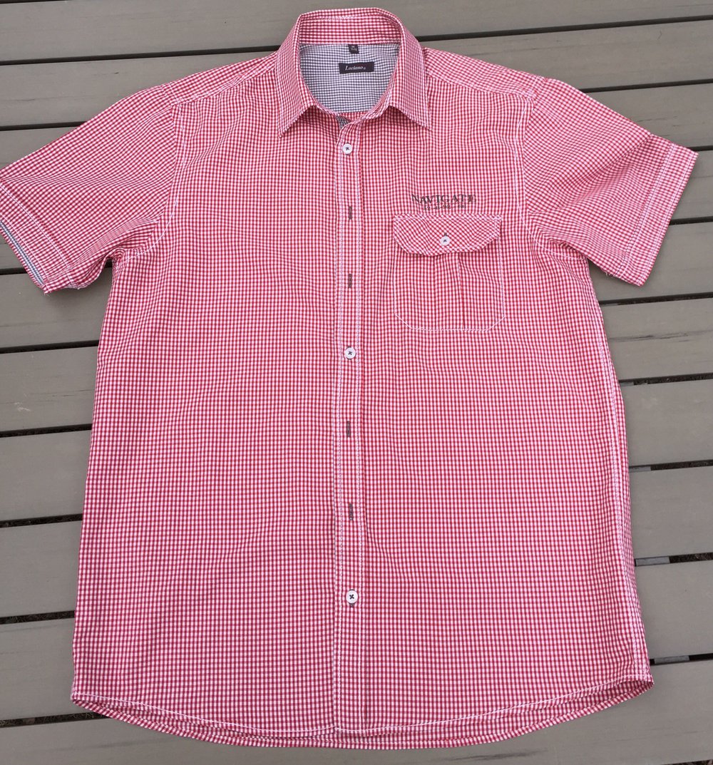 NEU: KAROHEMD Hemd Vichy rot/weiß OKTOBERFEST  Gr. M (39/40)