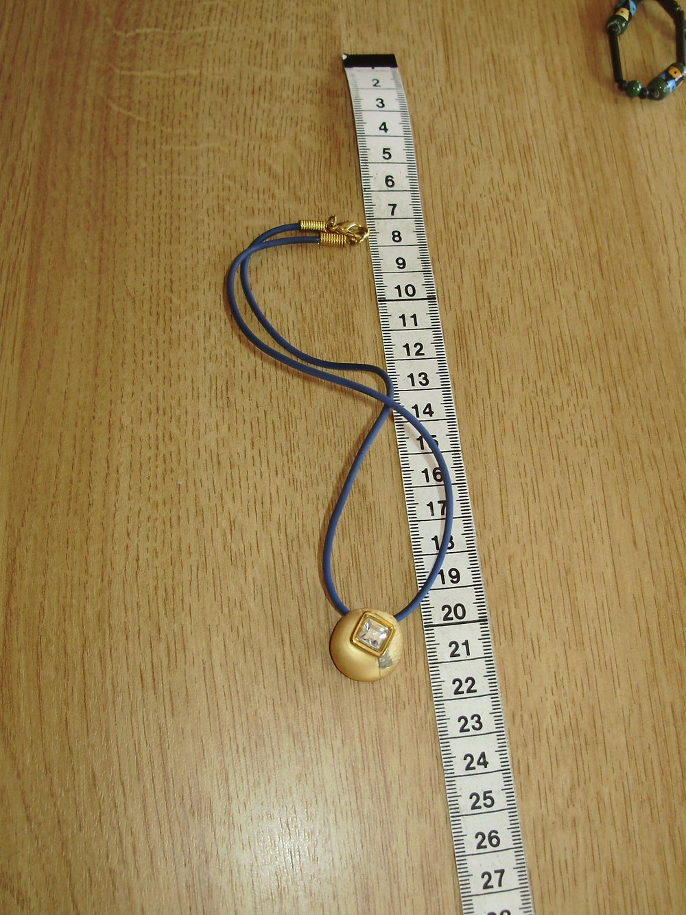 Kette blaues Band Glitzeranhänger NEU