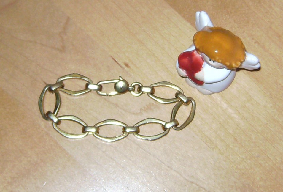 Gliederkette formschön, Anker, Modeschmuck Armband, goldfarben Grobgliedrig Retro Design