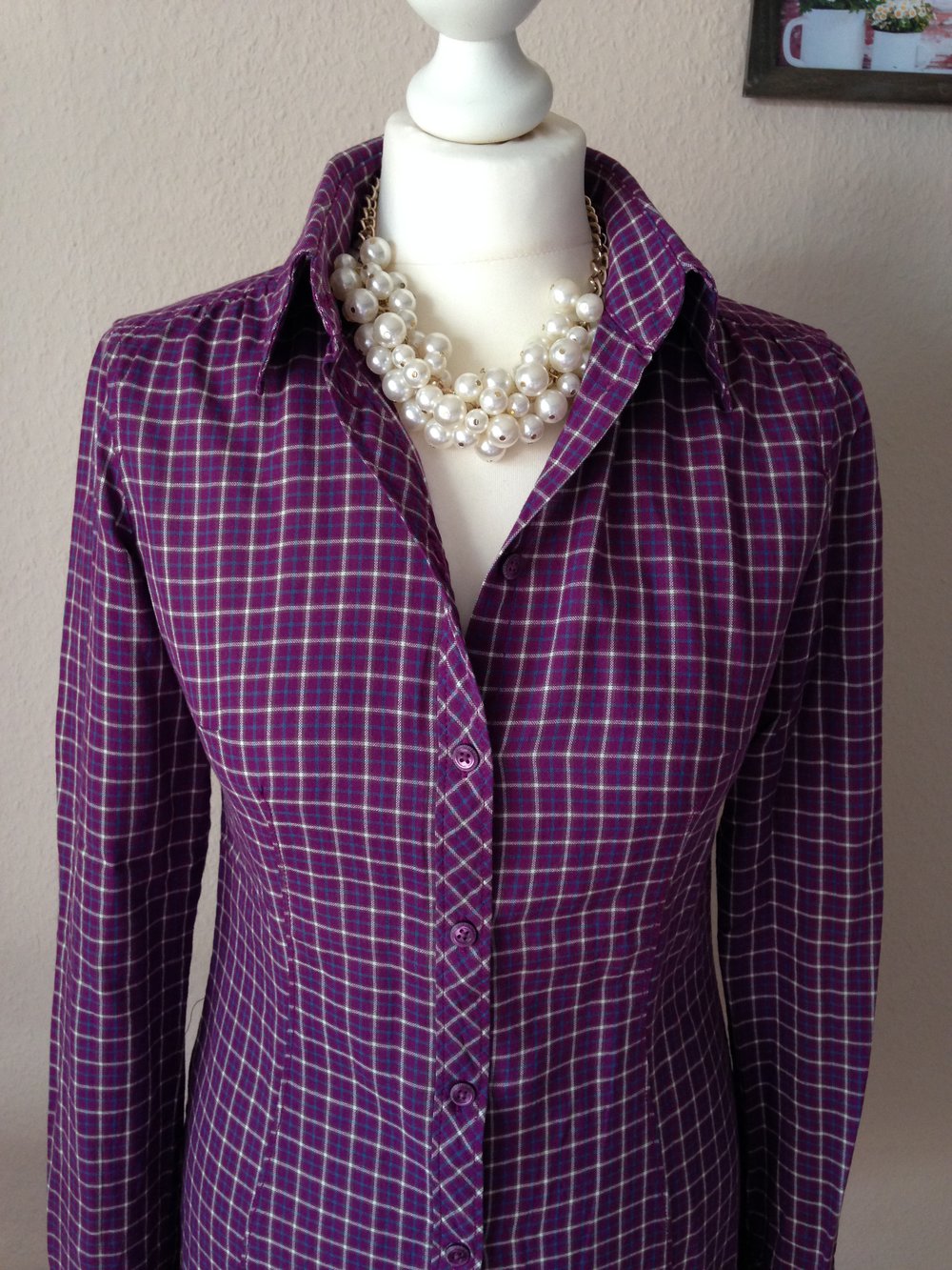 NEU - Bluse von EDC Esprit, lila, kariert