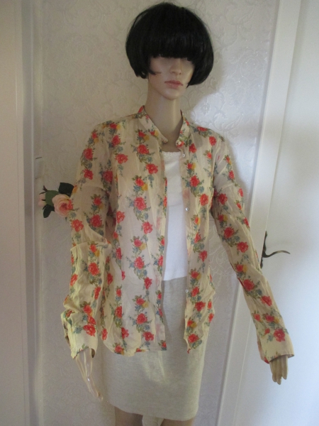 NEU Blumen Blüten Flower Power Langarm Bluse Tunika 