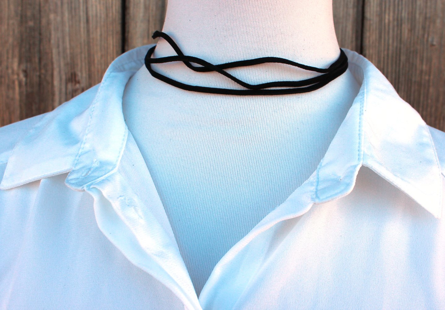 schwarze dreireihige Choker Halskette