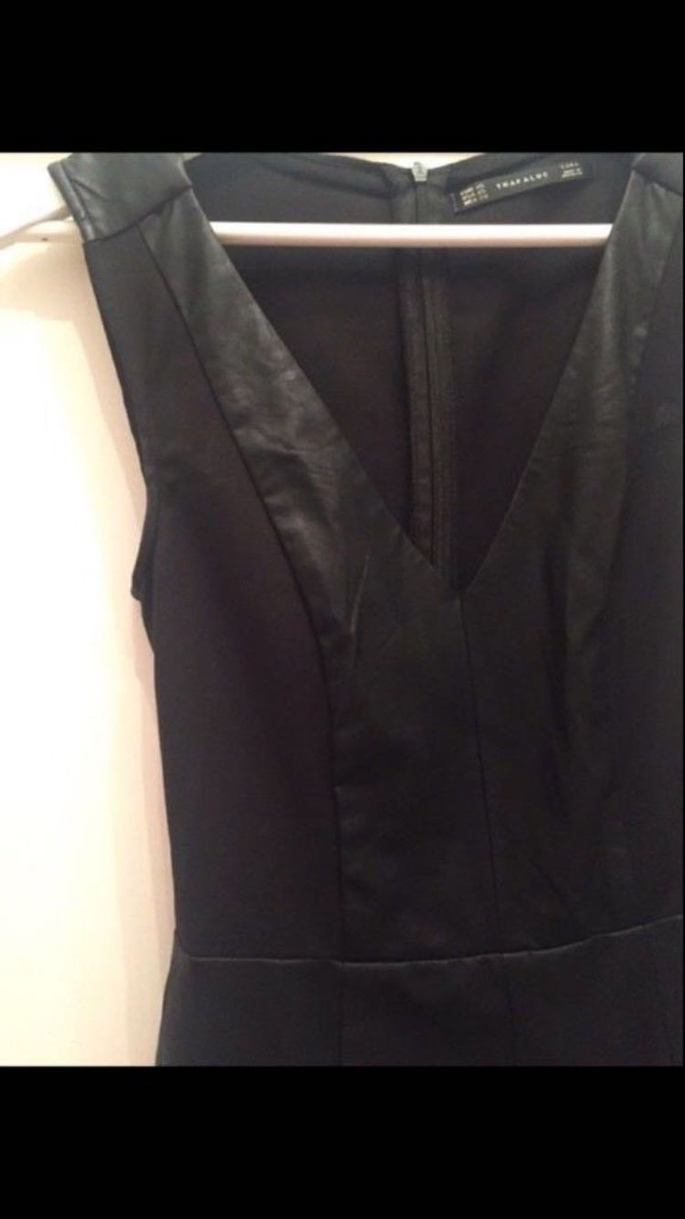 Zara Overall schwarz Leder Einteiler jumpsuit S Xs 36