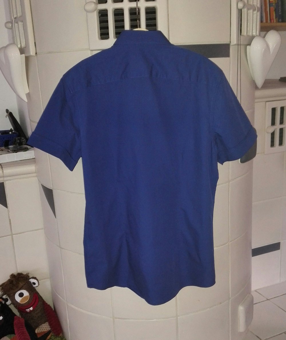 Hemd für Herren mit kurzen Ärmeln, blau, Größe 41