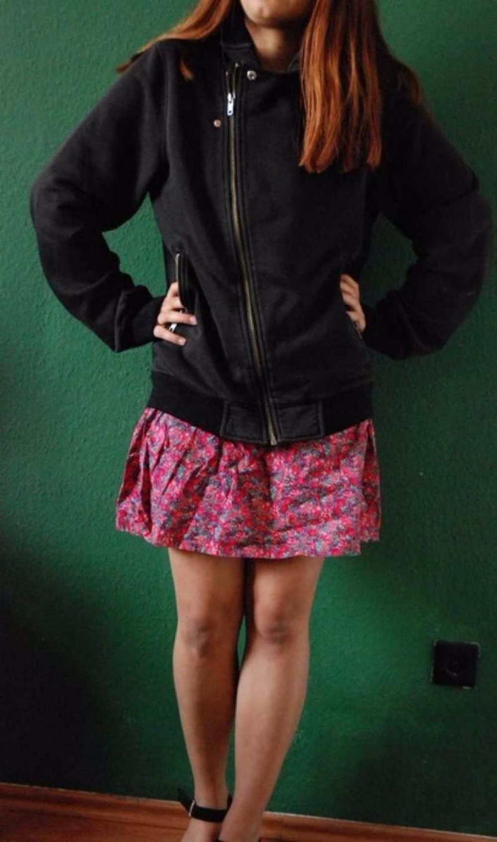 Sweatjacke im Biker Look / Oversized Boyfriend Bikerjacke