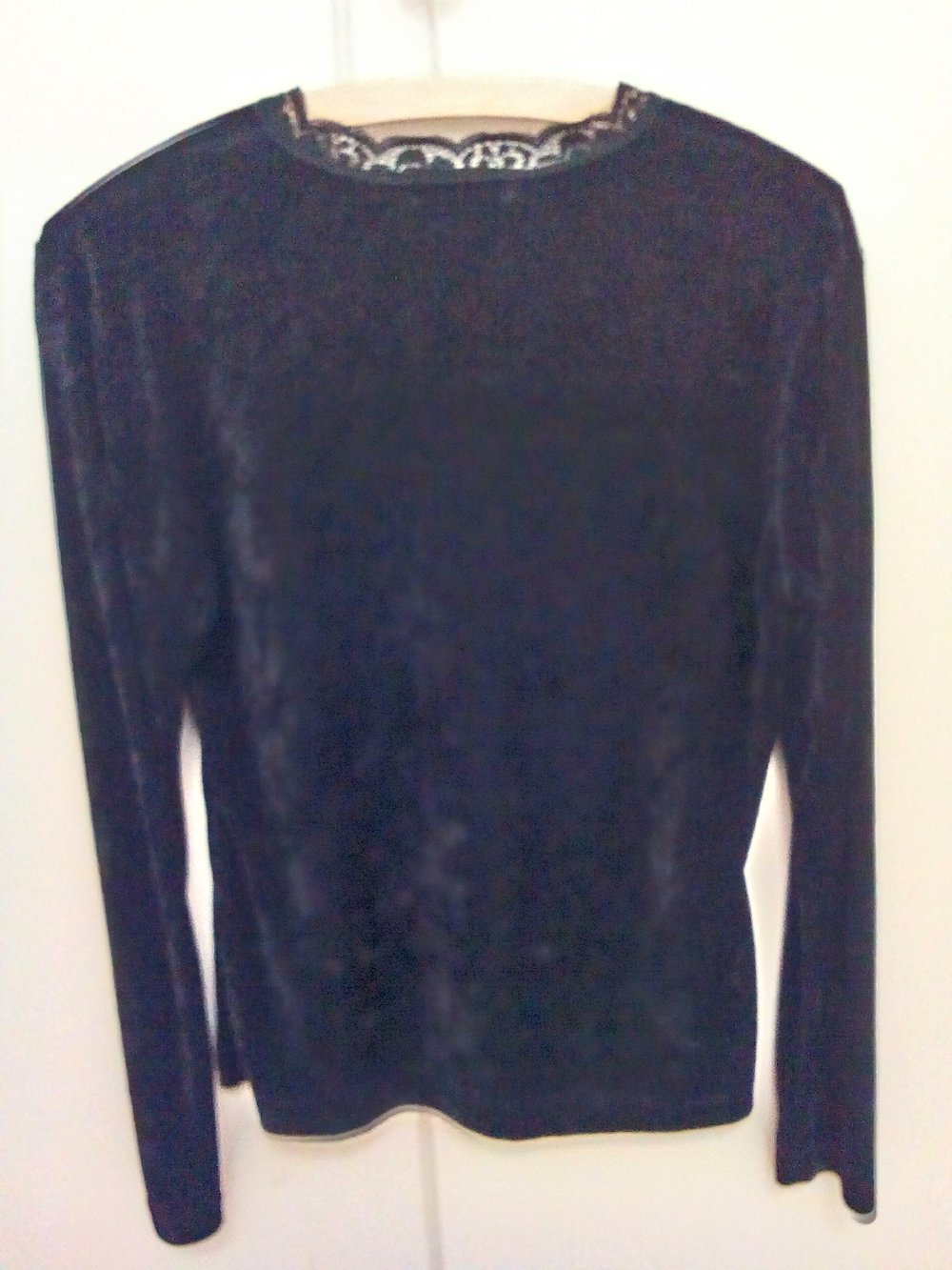 Samt Tunika Shirt Gr. M 40 schwarz