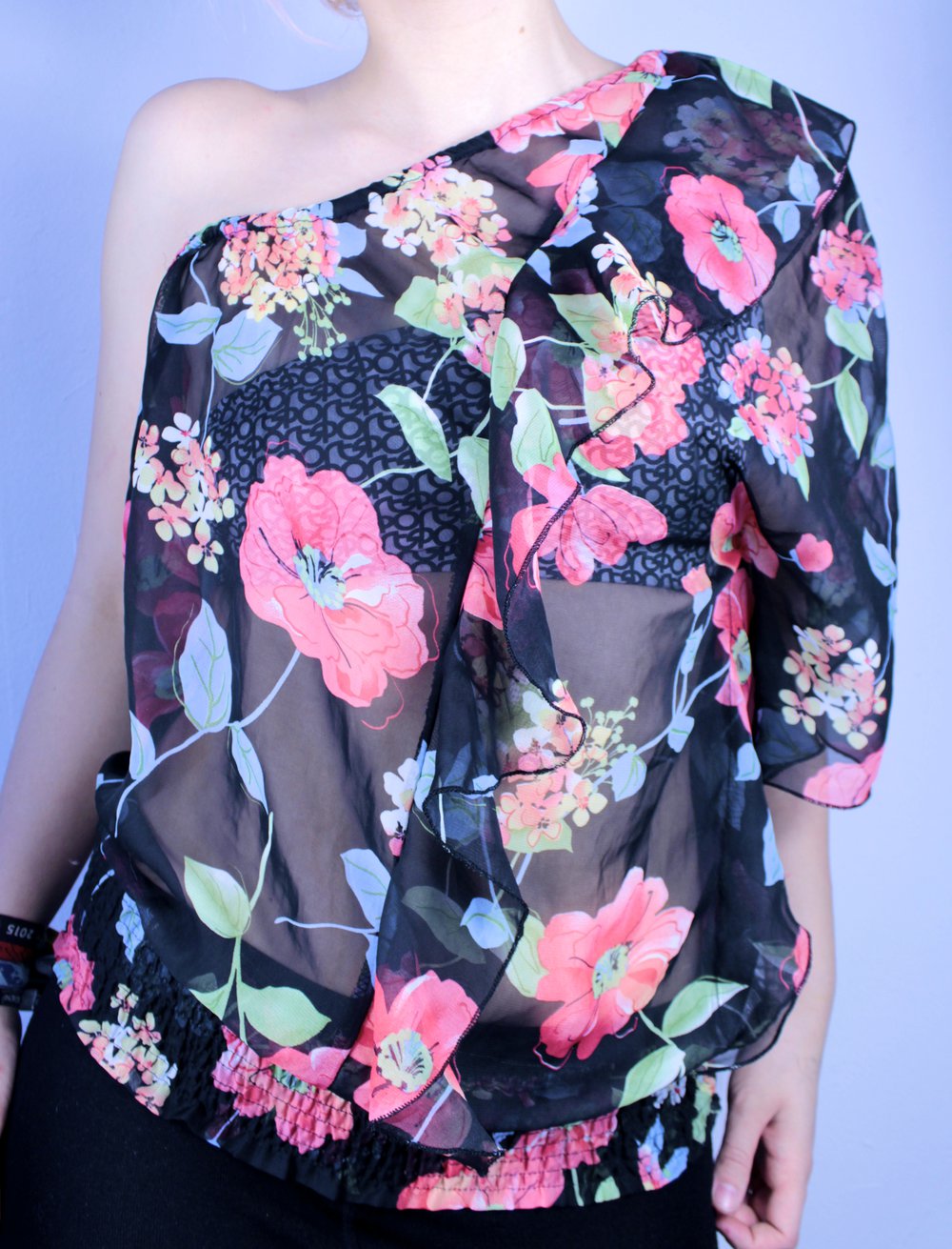 Marjora Bluse Floral Partytop oberteil muster bunt schwarz