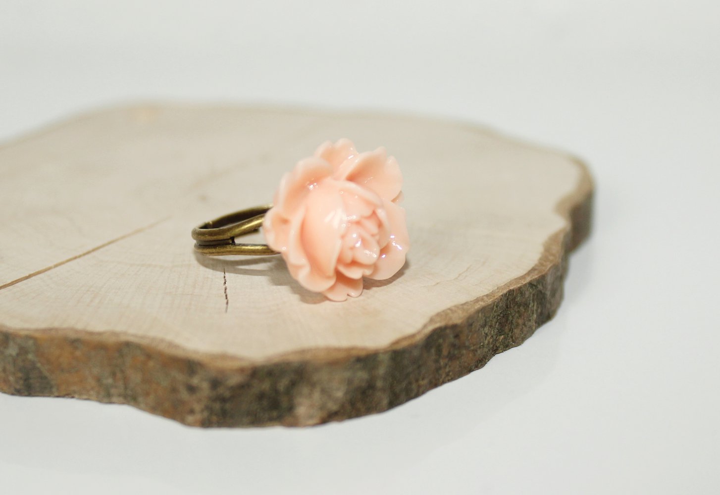 Ring Blume Blüte Rosa Bronze Verstellbar