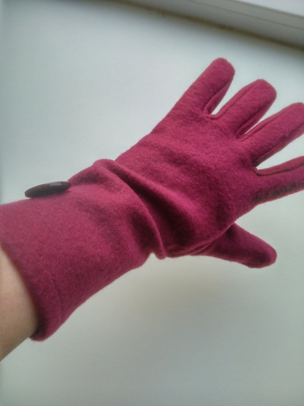 Weiche bordeaux Handschuhe aus Polyester