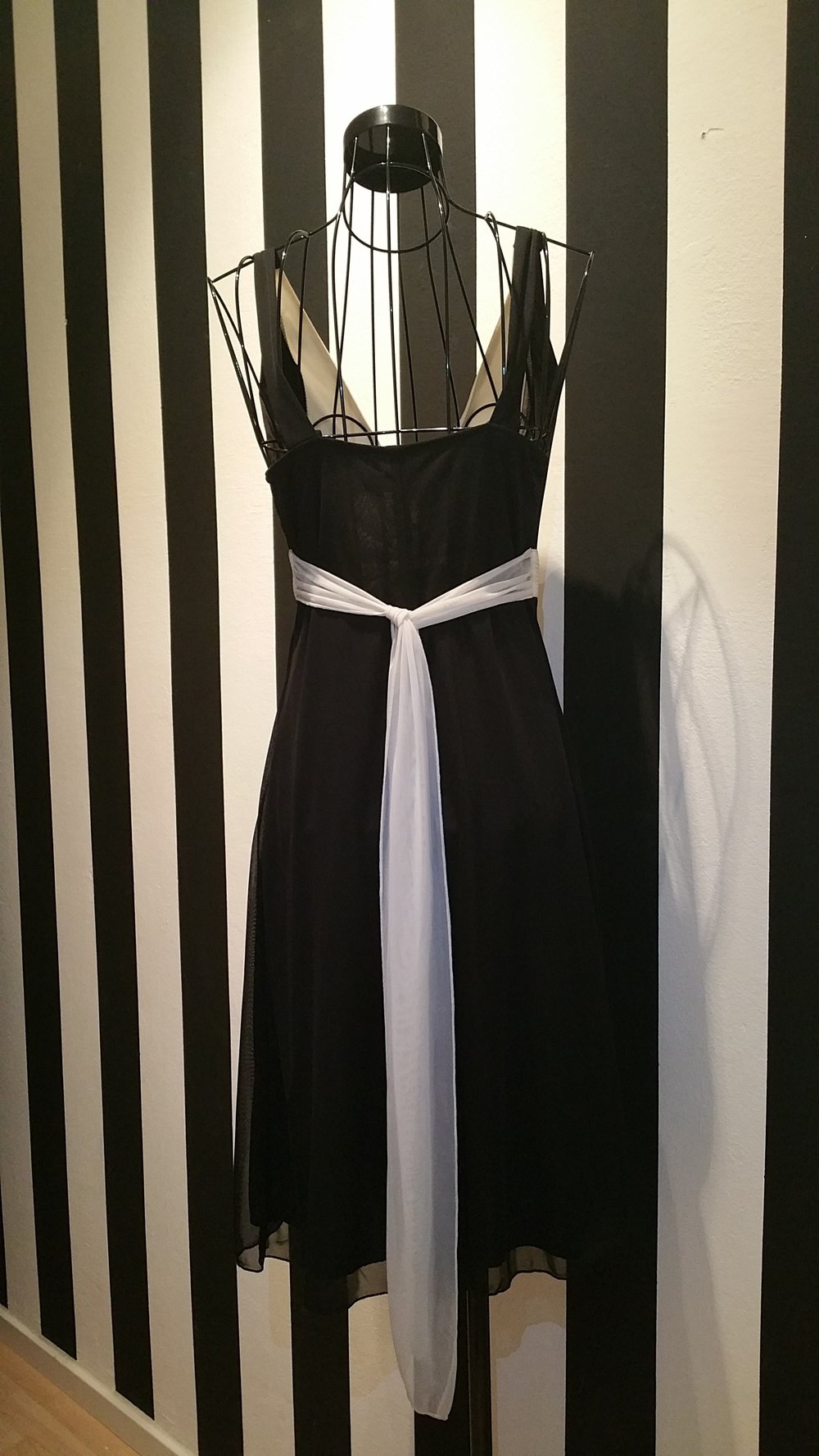 Chiffon Kleid, schwarz/weiß 