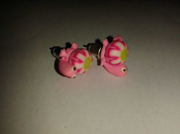 Pink / Grüne Schildkröten Ohrringe