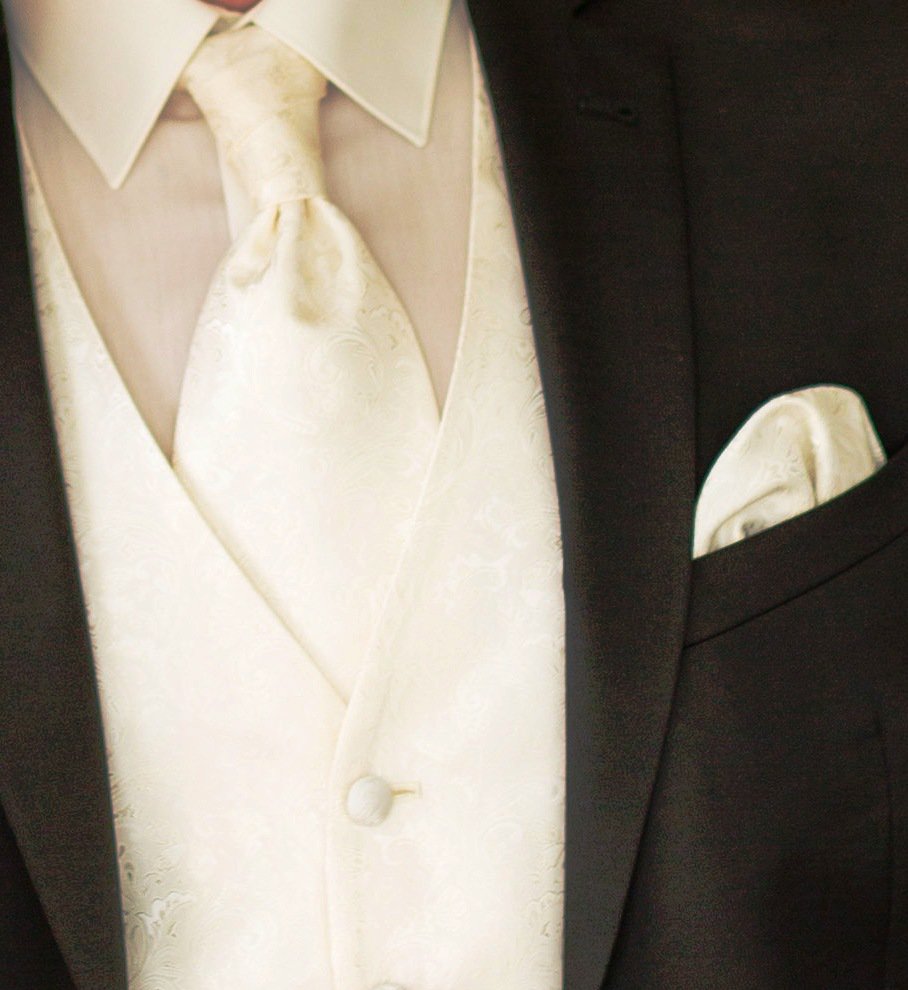 DIGEL Weste mit Plastron und Einstecktuch / Hochzeit / Ivory