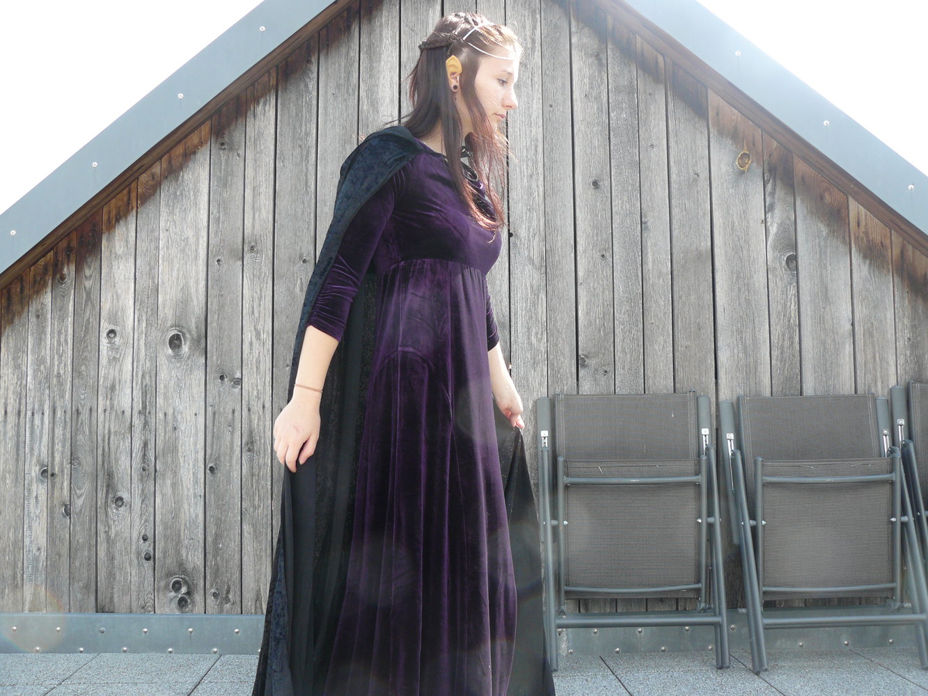 Elbin Kostüm Arwen Herr der Ringe Samt Kleid und Umhang