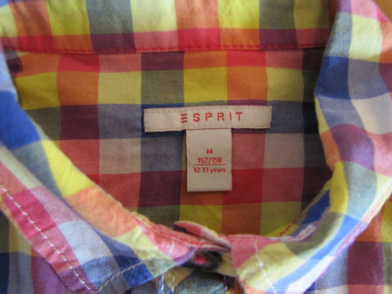 Esprit: bunt karierte Langarmbluse Gr. 152/158