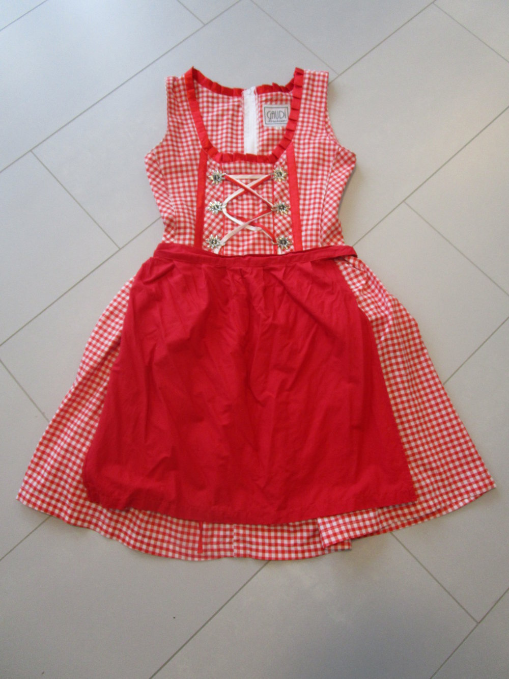 Dirndl rot-weiß-kariert, Größe 38