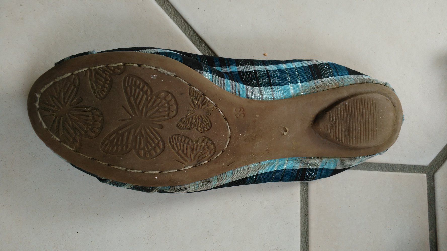 blau schwarz glitzerne Ballerinas