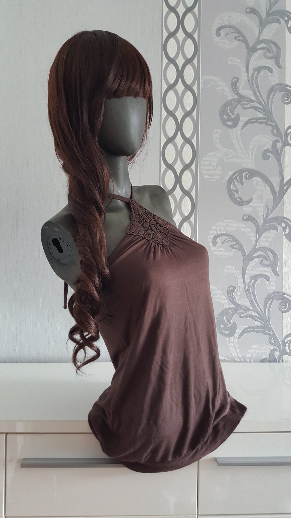 Neckholder Top Oberteil Braun 38 M