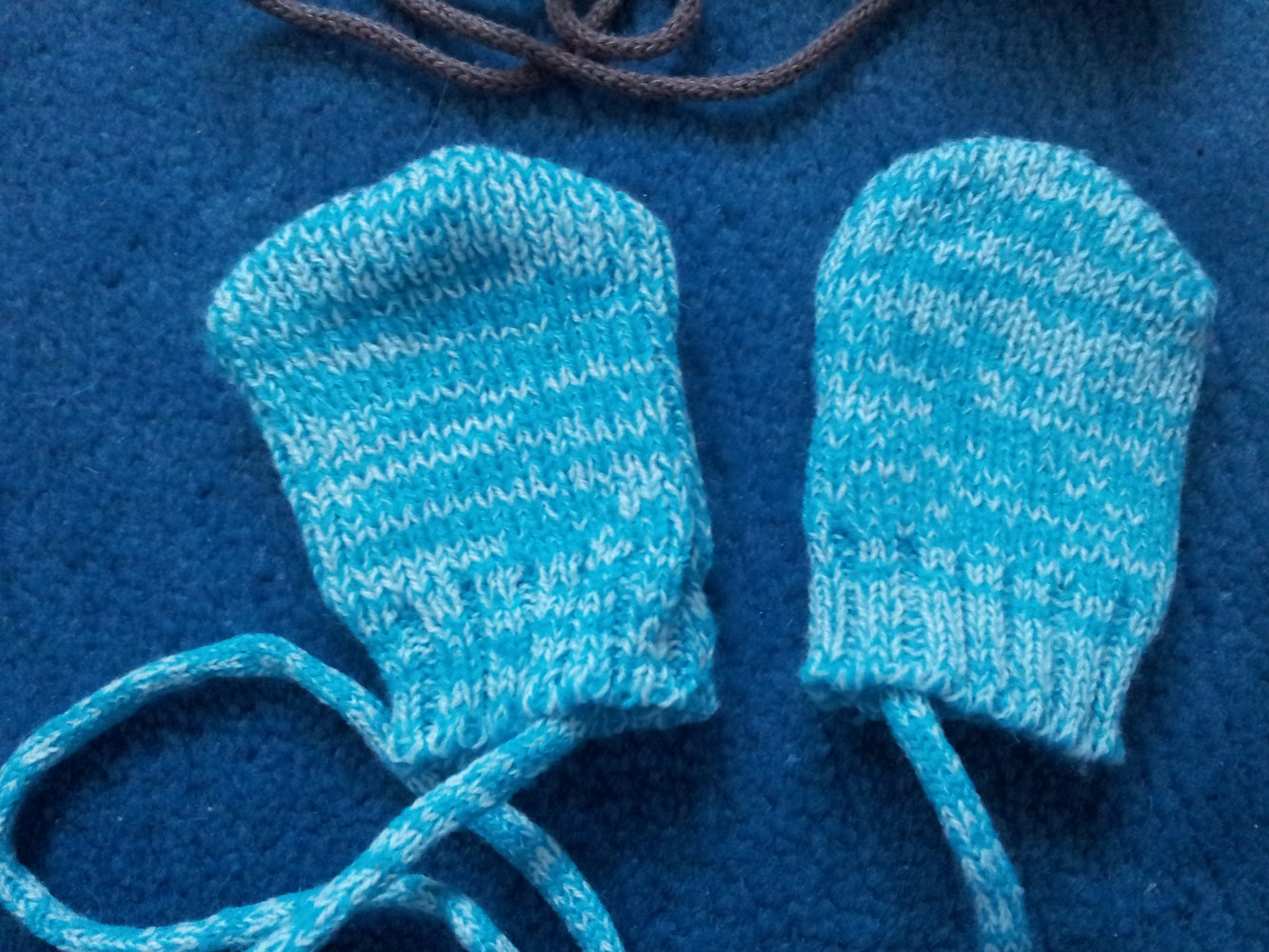 türkis Handschuhe Fäustlinge Strick