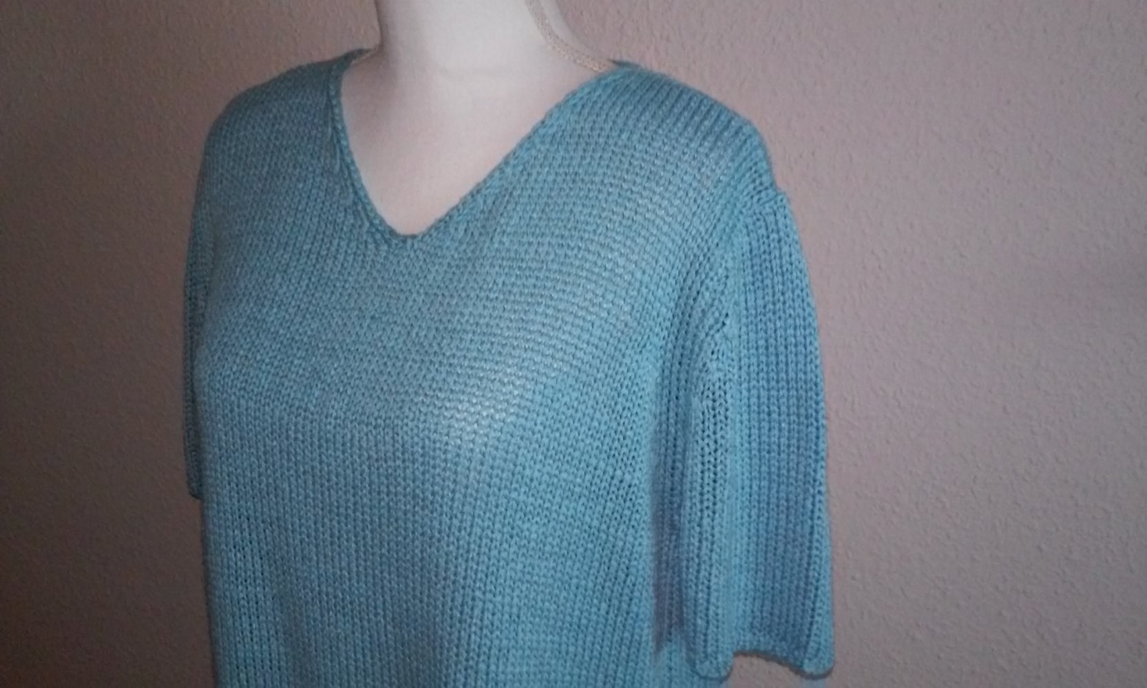 Shirt Pulli Kurzarmpulli Strickpullover ganz luftig weich und leicht