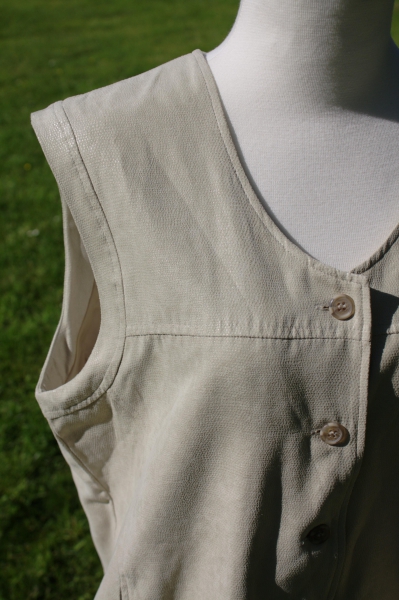 Weste Barisal Lederoptik gefüttert Taschen leicht tailliert locker sitzend