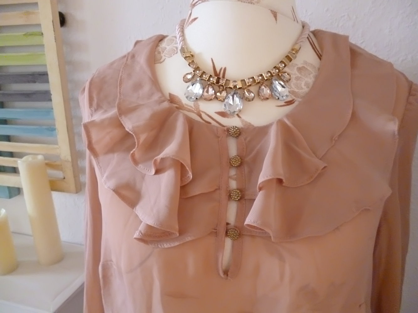 Volantkragen Bluse nude boheme 