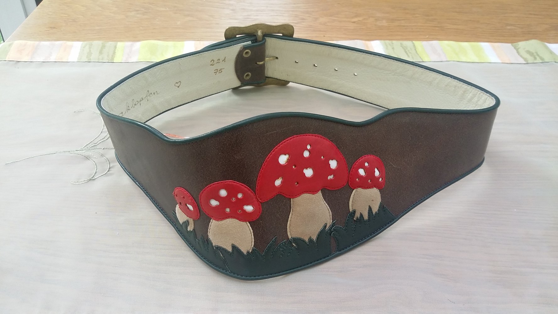 Fliegenpilz Vintage Ledergürtel 