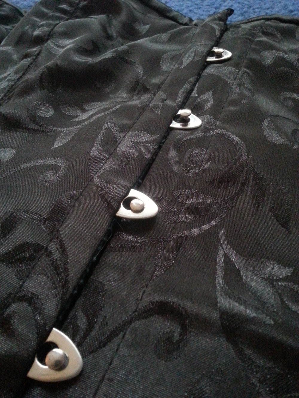 Echtes Satin Brokat Vollbrust Schnürkorsett