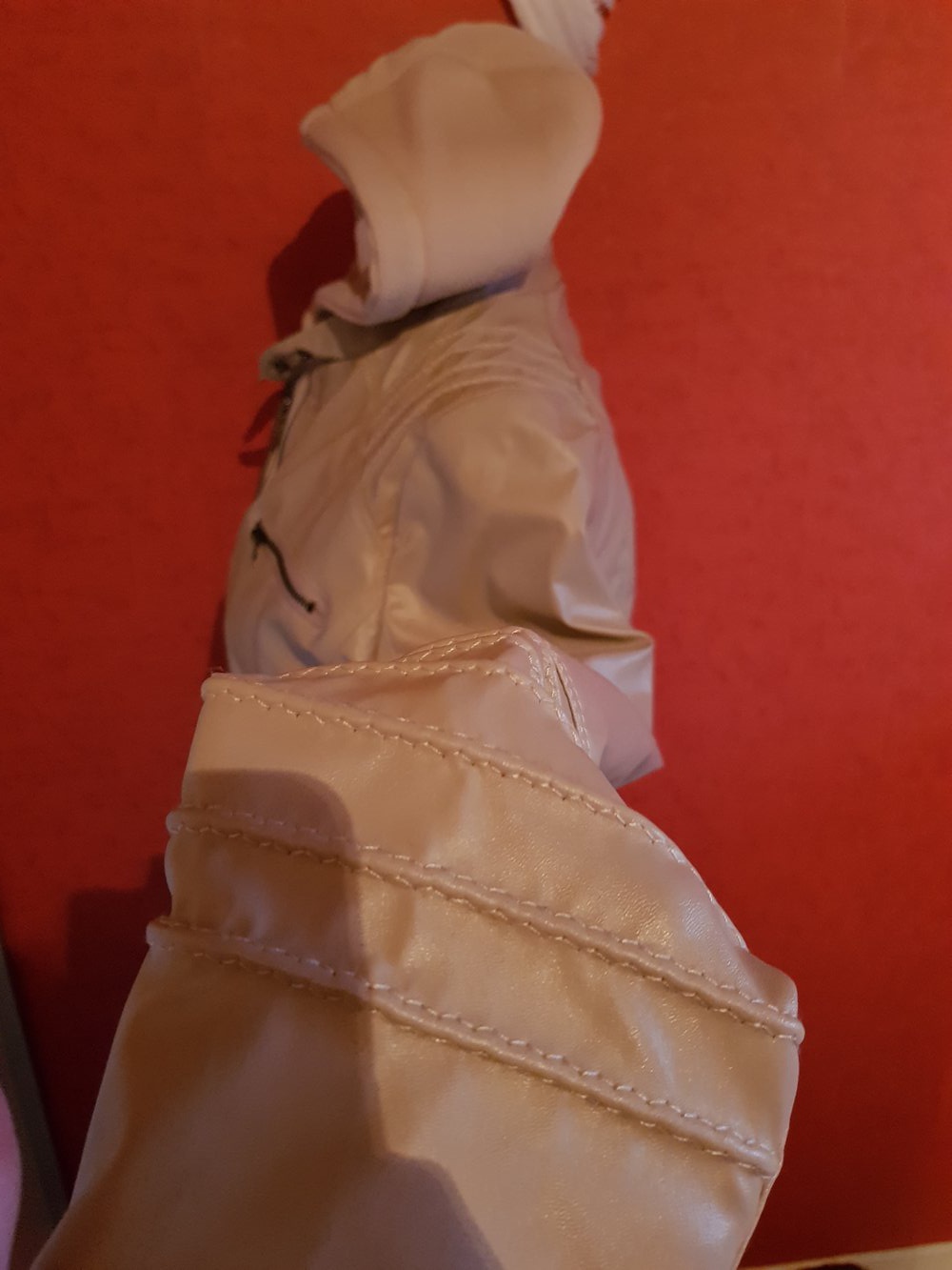 Beige Lederjacke Kunstleder 40/42