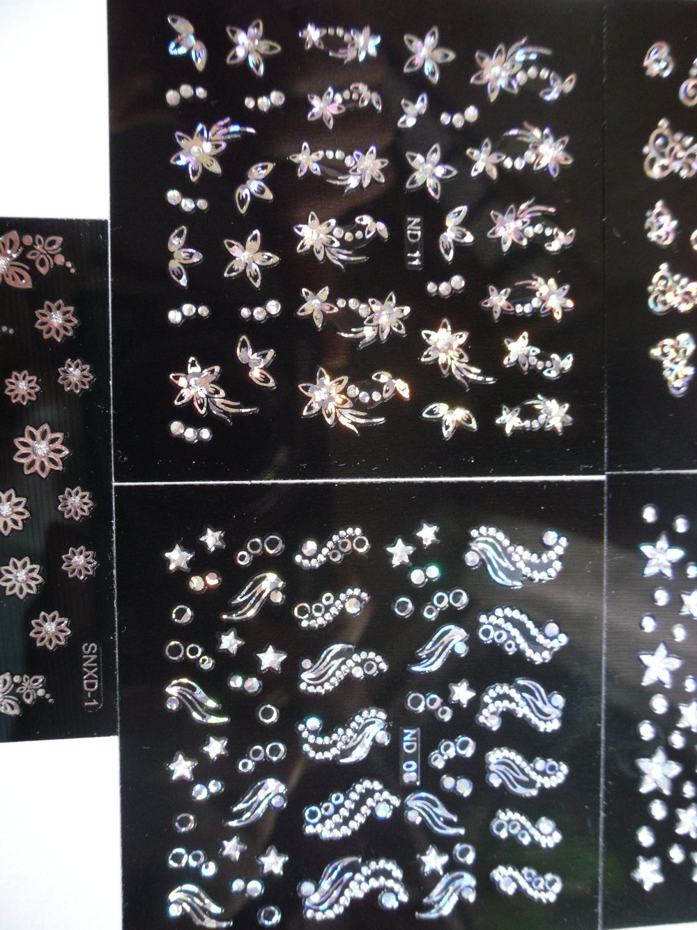 Set Nagel Sicker silber und holographischer Effekt