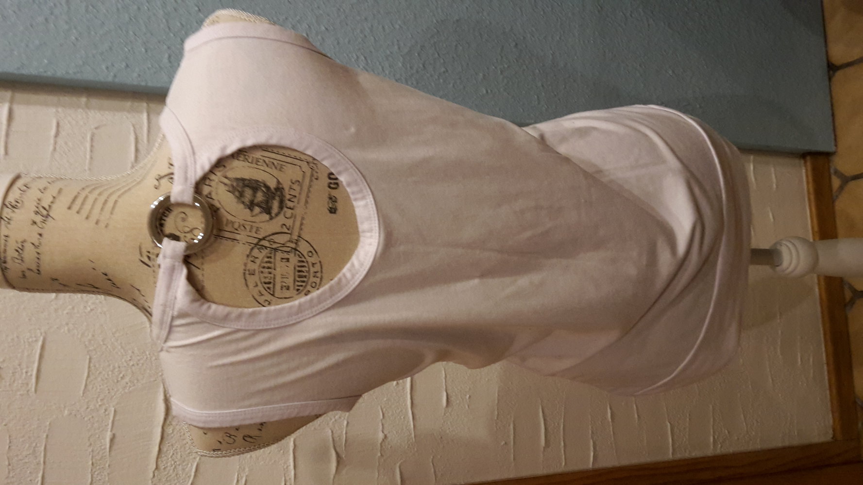 weißes Top silber schwarz glitzer Druck gr.36/S Rückenausschnitt!