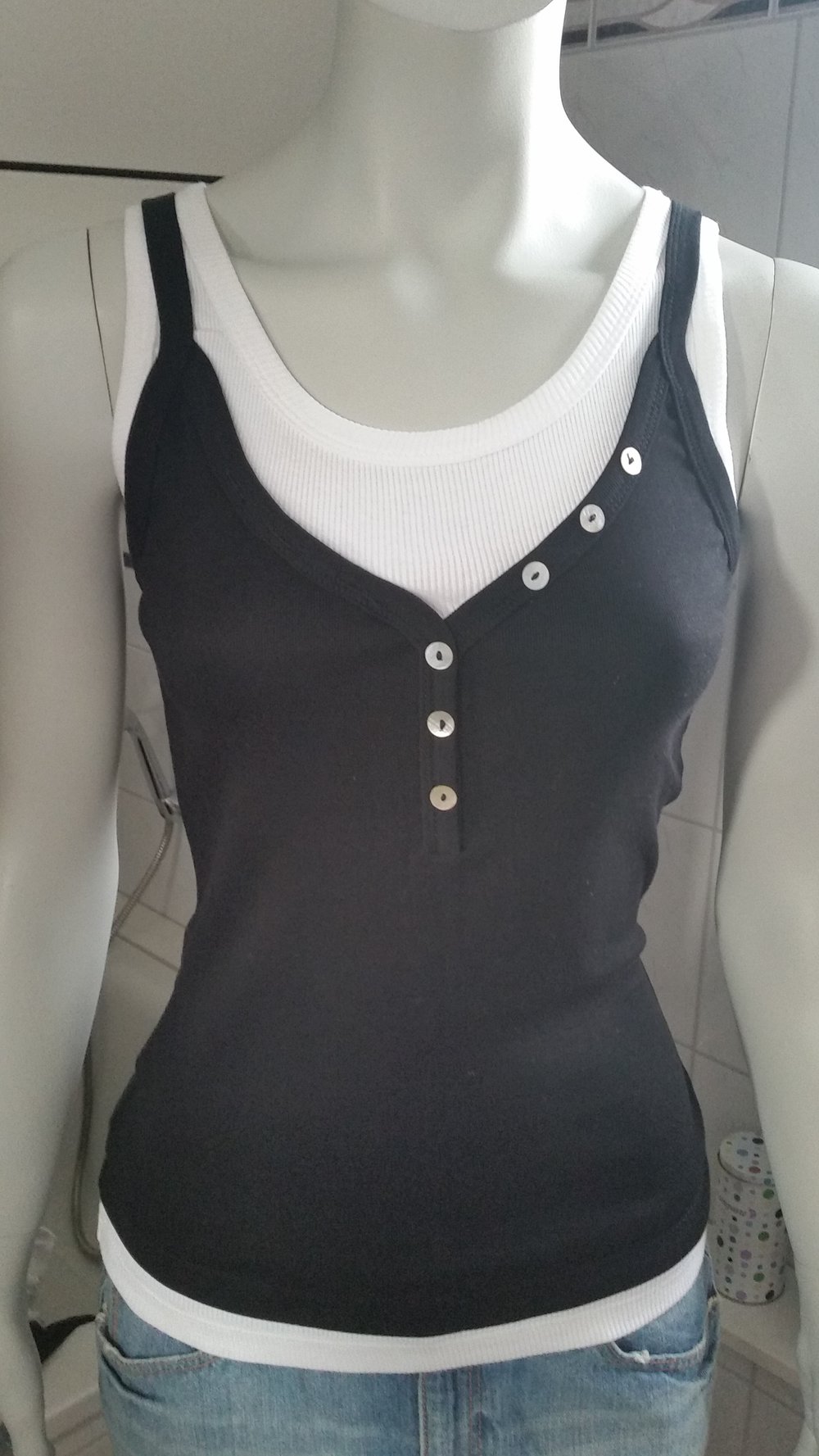 schwarz weißes Tanktop 