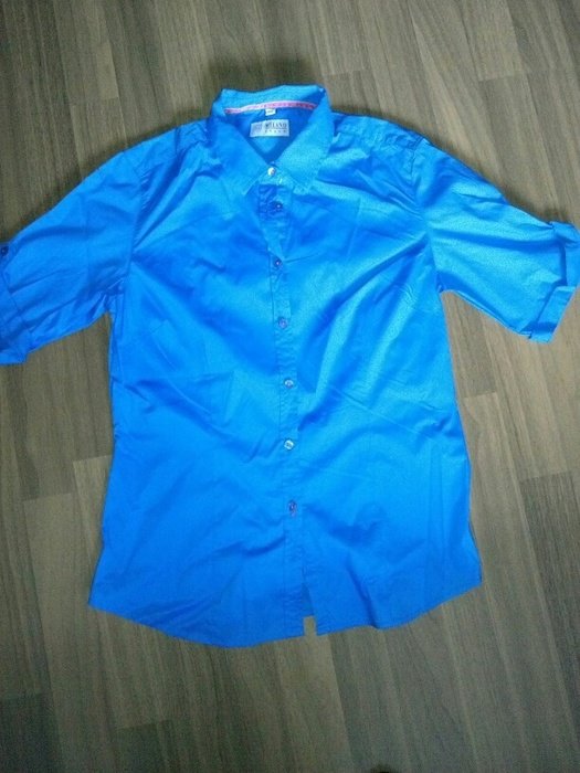 Blaue Kurzarm-Bluse von Milano