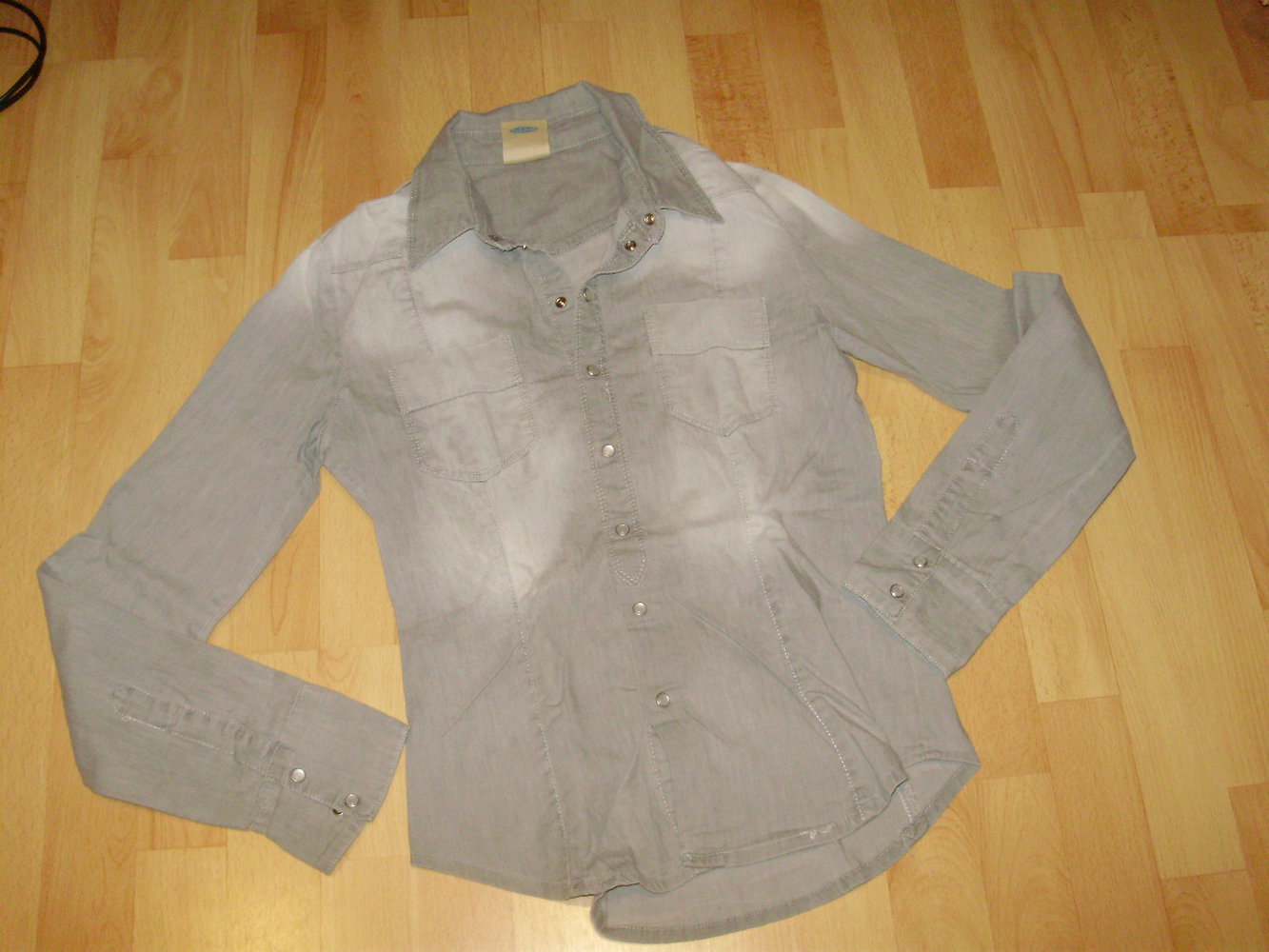 Please Jeans Hemd grau hell used L