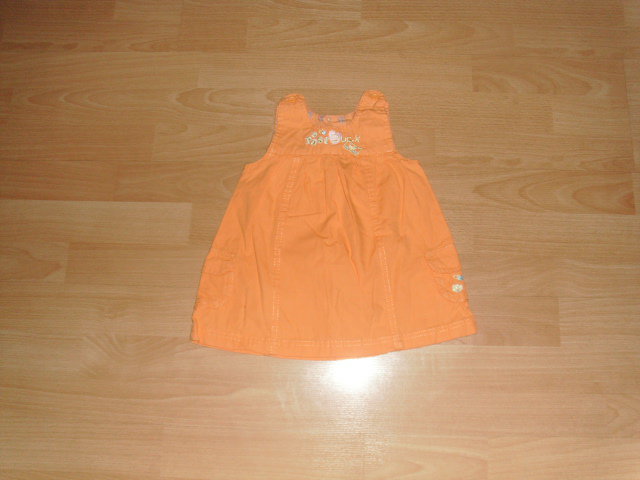 Trägerkleid, orange mit Motiv, Gr. 74