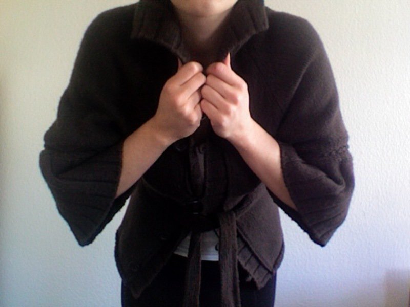 Wolljäckchen / Strickjacke Fledermausärmel