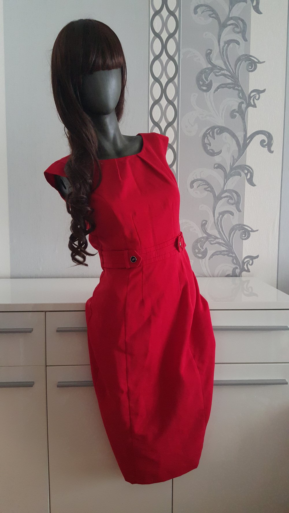Elegantes Pencildress Business Kleid Rot S 36 Neu